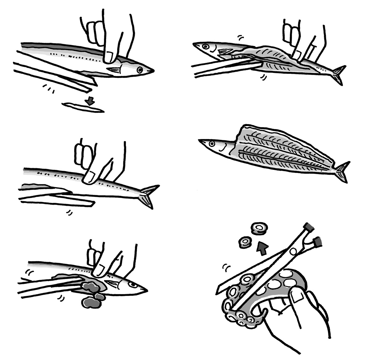 包丁の使い方280 超早引き便利ブックイラスト