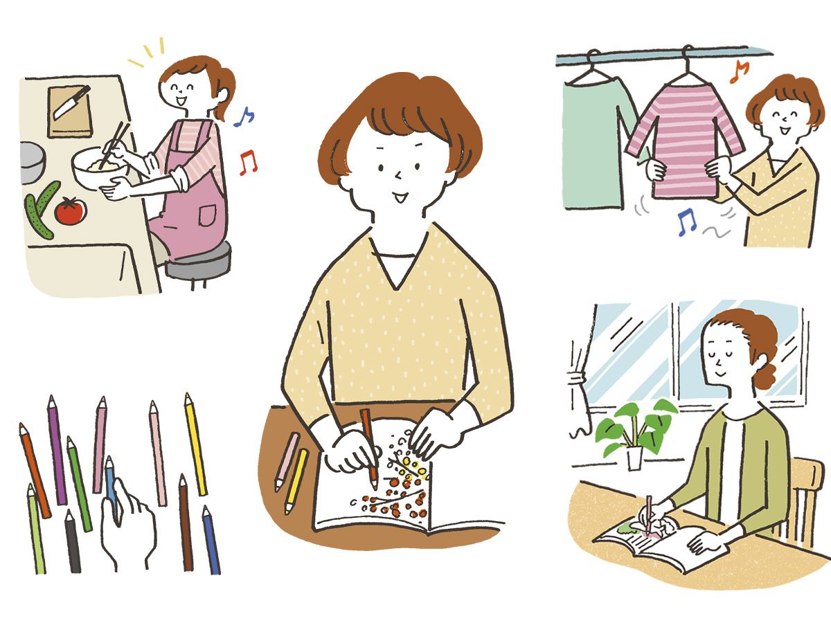 自律神経がみるみる整う大人のぬり絵イラスト