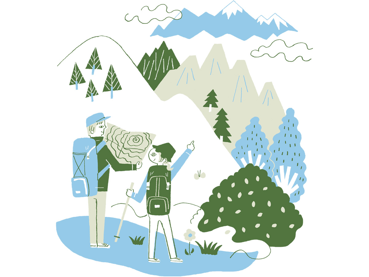 山と渓谷イラスト