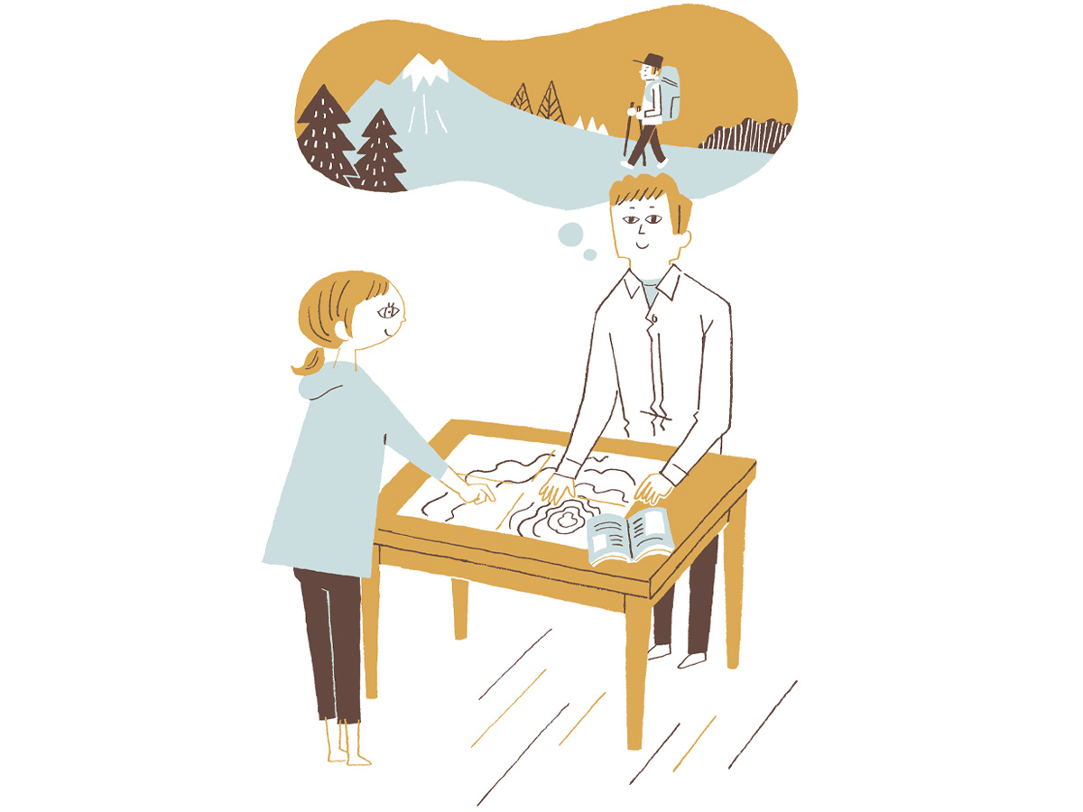 山と渓谷イラスト